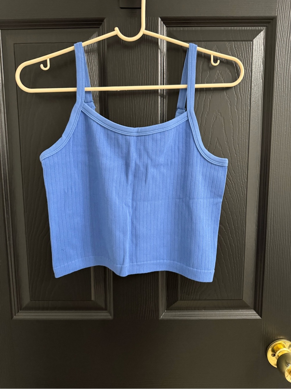 No Boundaries Blue Ribbed Cropped Tank Top